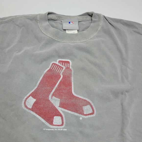 Boston Red Sox Shirt Youth Large Gray MLB Baseball Logo Graphic Short Sleeve - Picture 2 of 5
